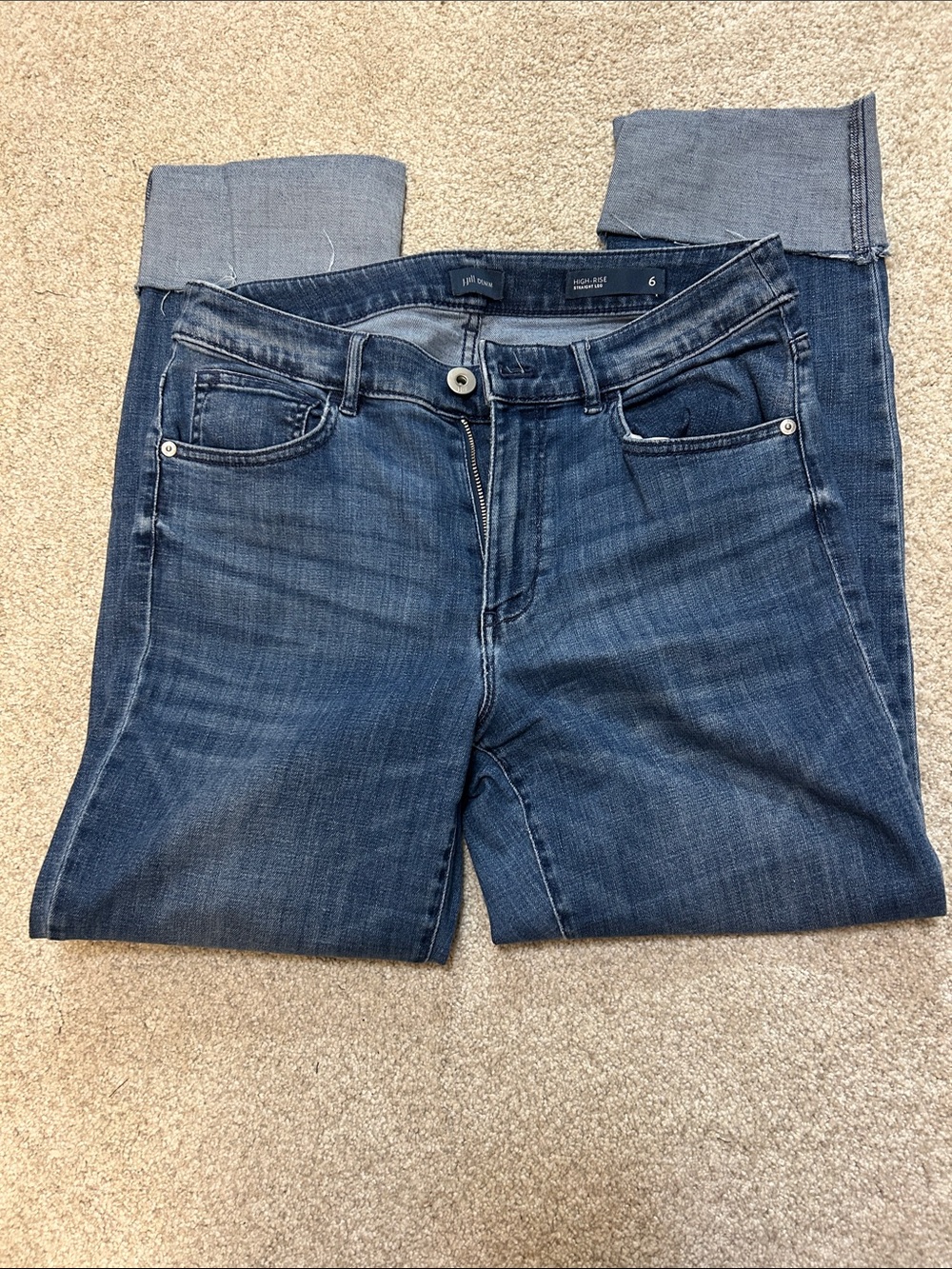 J. Jill Straight Leg cuffed jeans. Size 6